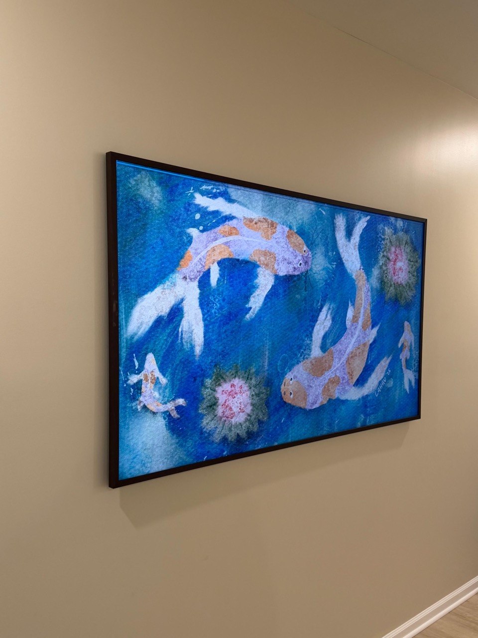 Wall mounted TV installation with clean finished alignment in a Houston home
